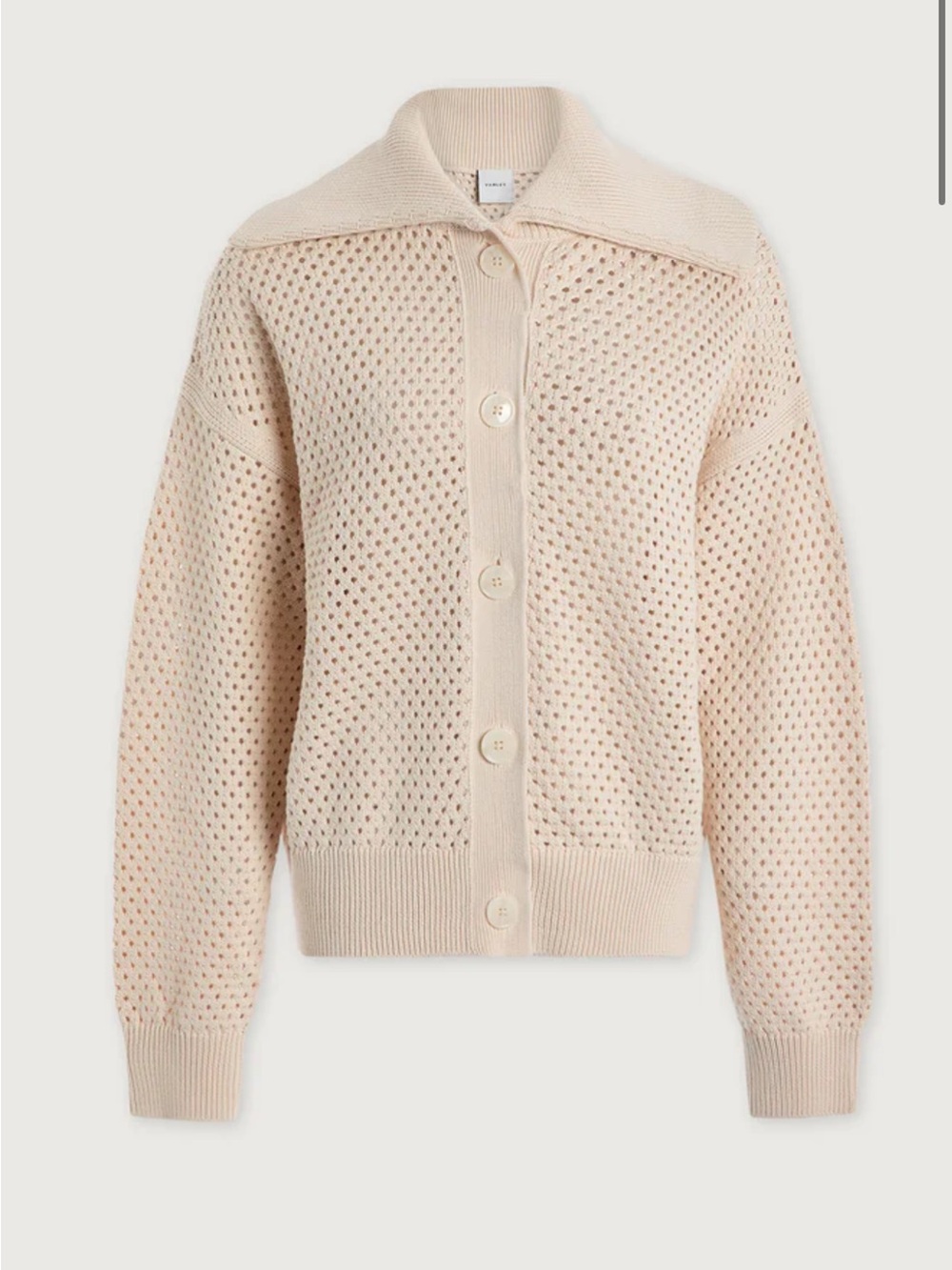 Varley NWT Cream Open-Knit Myrtle Button Front Sweater Size M